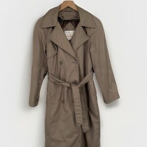 VTG 90s New York Harbor Double Breasted Women's 8P Trench‎ Coat Thermolite Liner